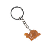 1.0 Inch Hand Carved Snail Gemstone Figurine Pendant Keychain #KC2323S-A1