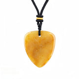 Gemstone Guitar Pick Pendant Necklace with Adjustable Cord SN2030-BK23