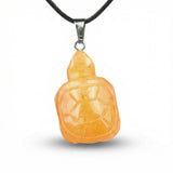 Natural Gemstone Pendant Necklace - 45cm Black Cord