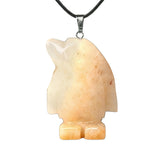 Gemstone Penguin Necklace - 45cm Black Cord Jewelry