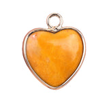15mm Heart Gemstone Pendant Charms for Diy Making Jewelry Wrapped Gold / Silver