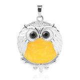 Silver Owl Gemstone Pendant For Making Jewelry #SP1758-28x36MM Size: Aprox 28x38MM -25MM Cabs