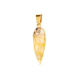 Faceted Chili Gemstone Pendant for Making Jewelry SP1871G  Gold Hand-Carved Protection Amulet Charms
