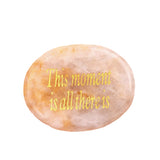 Worry Healing Palm Stones for Meditation Prayer Home Decor with (This Monent is all there is )-35x45MM #SP1904G-W01