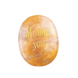 Worry Healing Palm Stones for Meditation Prayer Home Decor ( Missing You)  35x45MM #SP1904G-W02