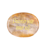 Worry Healing Palm Stones for Meditation Prayer Home Decor with (Discover your inner self )-35x45MM #SP1904G-W03