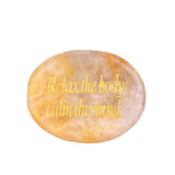 Worry Healing Palm Stones for Meditation Prayer Home Decor with (Relax the body calm the mind )-35x45MM #SP1904G-W05