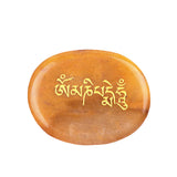 Worry Healing Palm Stones for Meditation Prayer Home Decor ( Om Mani Padme Hum)  35x45MM #SP1904G-W06
