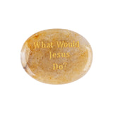 Worry Healing Palm Stones for Meditation Prayer Home Decor with (WhatWould Jesus Do? )35x45MM #SP1904G-W14