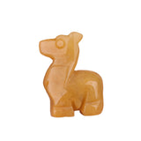1.0 Inch Hand Carved Fawn & Deerlet Gemstone Figurine Ornament for Home Office Desk Decor #SP1956