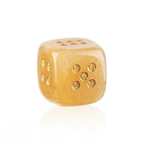 15mm Handmade Carved Gemstone Dice – Natural Stone Crystal Game Dice with Gold Pips – Premium Rounded Edge D6 for Board Games, Tarot, RPG & Decorative Use