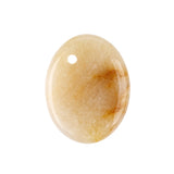 Yellow Tiger Eye 35×45mm Oval Gemstone Slice Pendant with Off-Center Drilled Hole – Natural Stone Charm for Necklaces, Bag Charms & Bookmarks