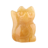 1" Gemstone Cat Figurine - Hand-Carved Healing Crystal