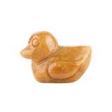 1" Gemstone Duck Figurine - Natural Stone Desk Ornament