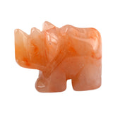 1.0Inch Handmade Carved Gemstone Rhinoceros Ornament For Home Office Desk Decor Mini Stone Animal Figurine Statue Reiki Healing Crystal #SP2306