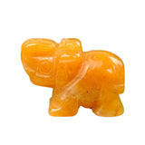 1.0Inch Handmade Carved Gemstone Elephant Ornament For Home Office Desk Decor Mini Stone Animal Figurine Statue Reiki Healing Crystal
