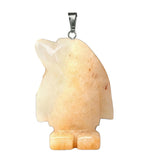 Inch Hand Carved Penguin Gemstone Pendant for Making Jewelry #SP2313S-25MM