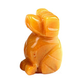 1.0 Inch Hand Carved Dog Gemstone Pendant Keychain 7 Chakra Beads Chain #KC2316S-A4