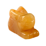 1.0 Inch Hand Carved Gemstone Rabbit Figurine Animal Ornament for Home Office Desk Decor #SP2320