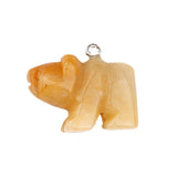 1.0 Inch Hand Carved Bear Gemstone  Pendant for Making Jewelry #SP2324S-25MM