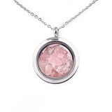 Round Gawu Box Pendant Necklace  Chip Stone Stainless Steel Floating Locket Crystal Specimen Keepe Custom for Keepsakes & Healing Stones（副本）