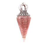 Silver Crown Resin Crystal Pentacle Orgone Pendulum Pendant Dowsing Charm for Wicca & Spiritual Jewelry