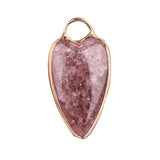 Heart Gemstone Pendant for Making Jewelry SP1806G-17X28mm Long Teardrop Gold Wrapped
