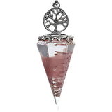 Chips Gemstone Tree of Life Resin Pendulum NO Chain Hexagonal Pyramid Pendant #SP1882AS-F98