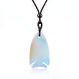 Gemstone Fish Pendant Necklace Adjustable Rope #SN2016-BK22 Handcrafted Gemstone Charm 22x40mm Cord Spiritual Gift for Women Men