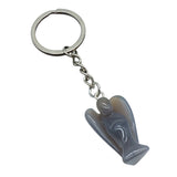 Handmade Craved 1.0Inch Gemstone Angel Pendant Charms Keychain #KC1531
