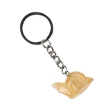 1.0 Inch Hand Carved Snail Gemstone Figurine Pendant Keychain #KC2323S-A1