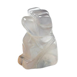 1.0 Inch Hand Carved Gemstone Dog Figurine Animal Ornament for Home Office Desk Decor #SP2317
