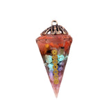 7 Chakra Gemstone Orgone Pendulum for Divination Healing Crystal Dowsing Tool for Hypnosis, Reiki & Spiritual Balance #7CSP1886-