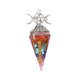 7 Chakra Gemstone Orgone Pendulum for Divination Healing Crystal Dowsing Tool for Hypnosis, Reiki & Spiritual Balance #7CSP1886-