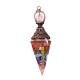 7 Chakra Gemstone Orgone Pendulum for Divination Healing Crystal Dowsing Tool for Hypnosis, Reiki & Spiritual Balance #7CSP1886-