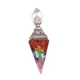 7 Chakra Gemstone Orgone Pendulum for Divination Healing Crystal Dowsing Tool for Hypnosis, Reiki & Spiritual Balance #7CSP1886-
