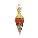 7 Chakra Gemstone Orgone Pendulum for Divination Healing Crystal Dowsing Tool for Hypnosis, Reiki & Spiritual Balance #7CSP1886-
