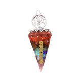 7 Chakra Gemstone Orgone Pendulum for Divination Healing Crystal Dowsing Tool for Hypnosis, Reiki & Spiritual Balance #7CSP1886-