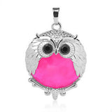 Silver Owl Gemstone Pendant For Making Jewelry #SP1758-28x36MM Size: Aprox 28x38MM -25MM Cabs