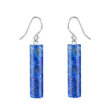 Gemstone Cylinder Dangle Earrings – 8x30mm Polished Crystal Drop Earrings for Women & Girls – Healing Stone Jewelry Gift