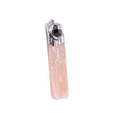 Natural Selenite Gypsum Crystal Pendant with Raw Stone & Crystal #SP1774