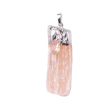 Natural Selenite Gypsum Crystal Pendant with Raw Stone & Crystal #SP1774