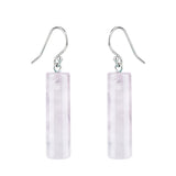 Gemstone Cylinder Dangle Earrings – 8x30mm Polished Crystal Drop Earrings for Women & Girls – Healing Stone Jewelry Gift