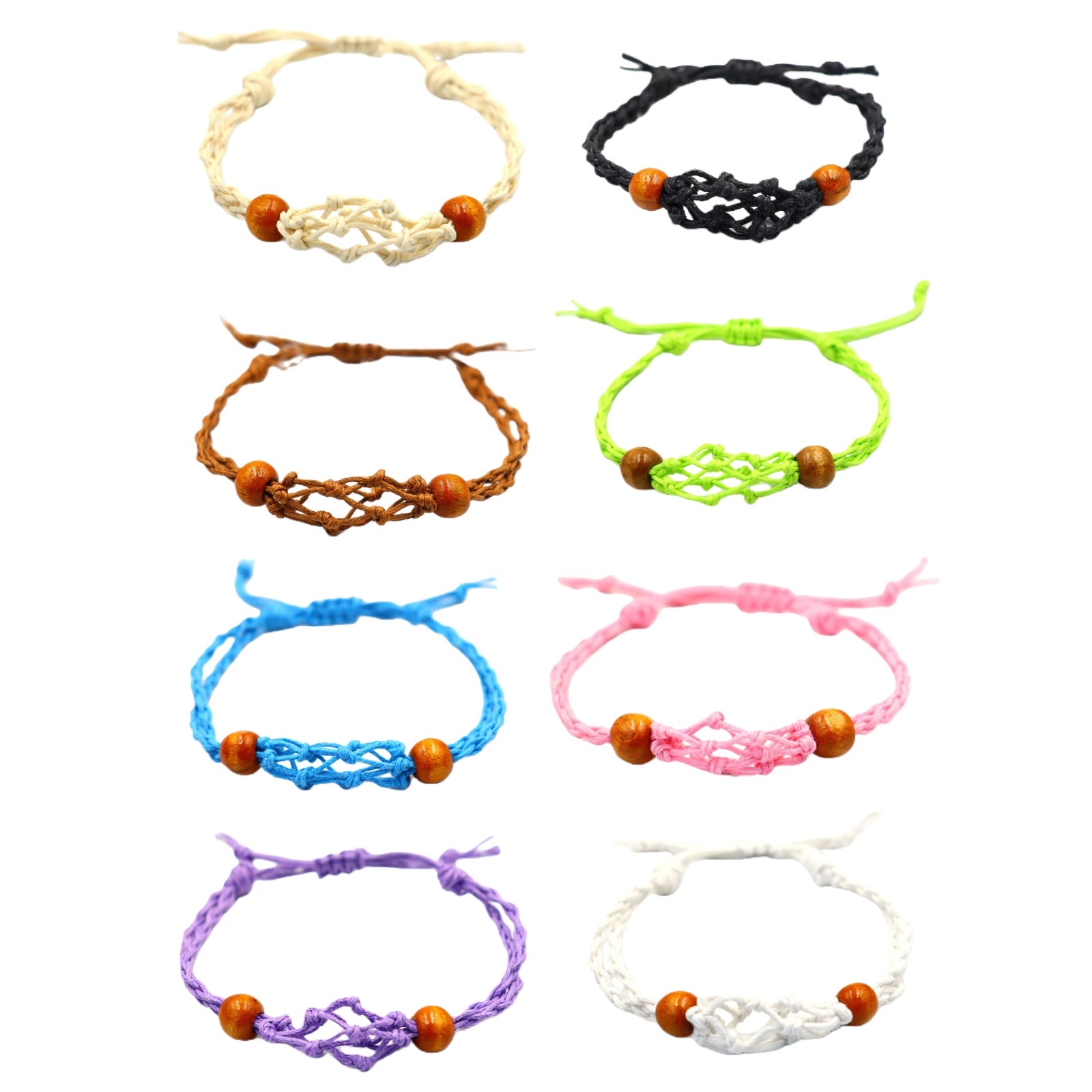 Handmade Woven Adjustable Woven Mesh Bag Bracelet for Making Jewelry
