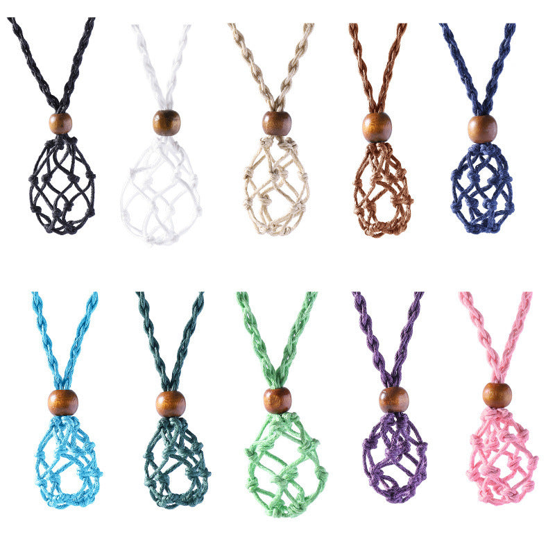 Handmade Woven Adjustable Woven Mesh Bag Necklace for Making Jewelry