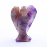 1.5Inch Gemstone Angel Figurine #SP1930 Hand Carved Pocket Healing Crystal Statue Perforated Spiritual Pendant for DIY Jewelry, Yoga Decor & Christmas Gifts