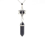 Natural Amethyst Crystal Quartz Merkaba Star Stone Chakra Pendant Necklace Hexagonal Pointed Energy Reiki Healing