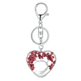 Tree of Life Chakra Key chain Pendant Heart-Shaped 7 Chakras Natural Gemstone Handmade key chain for Women Men