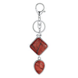 Minimalist Natural Stone Keychain Aesthetic Geometric Quartz Teardrop Charm Bag Pendant Girlfriend Gift