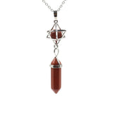 Natural Amethyst Crystal Quartz Merkaba Star Stone Chakra Pendant Necklace Hexagonal Pointed Energy Reiki Healing